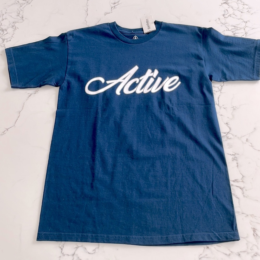 ACTIVE RIDE SHOP Men’s T-shirt White Logo Tee Size S NWT